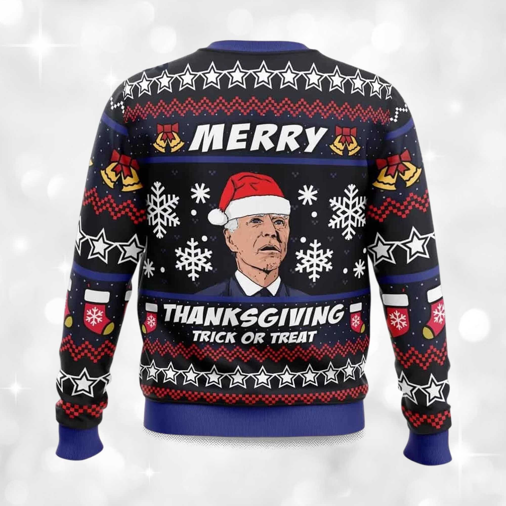 2025 Biden Merry Thanksgiving Trick Or Treat Christmas Ugly Sweater 2 2025 Biden Merry Thanksgiving Trick Or Treat Christmas Ugly Sweater (2)