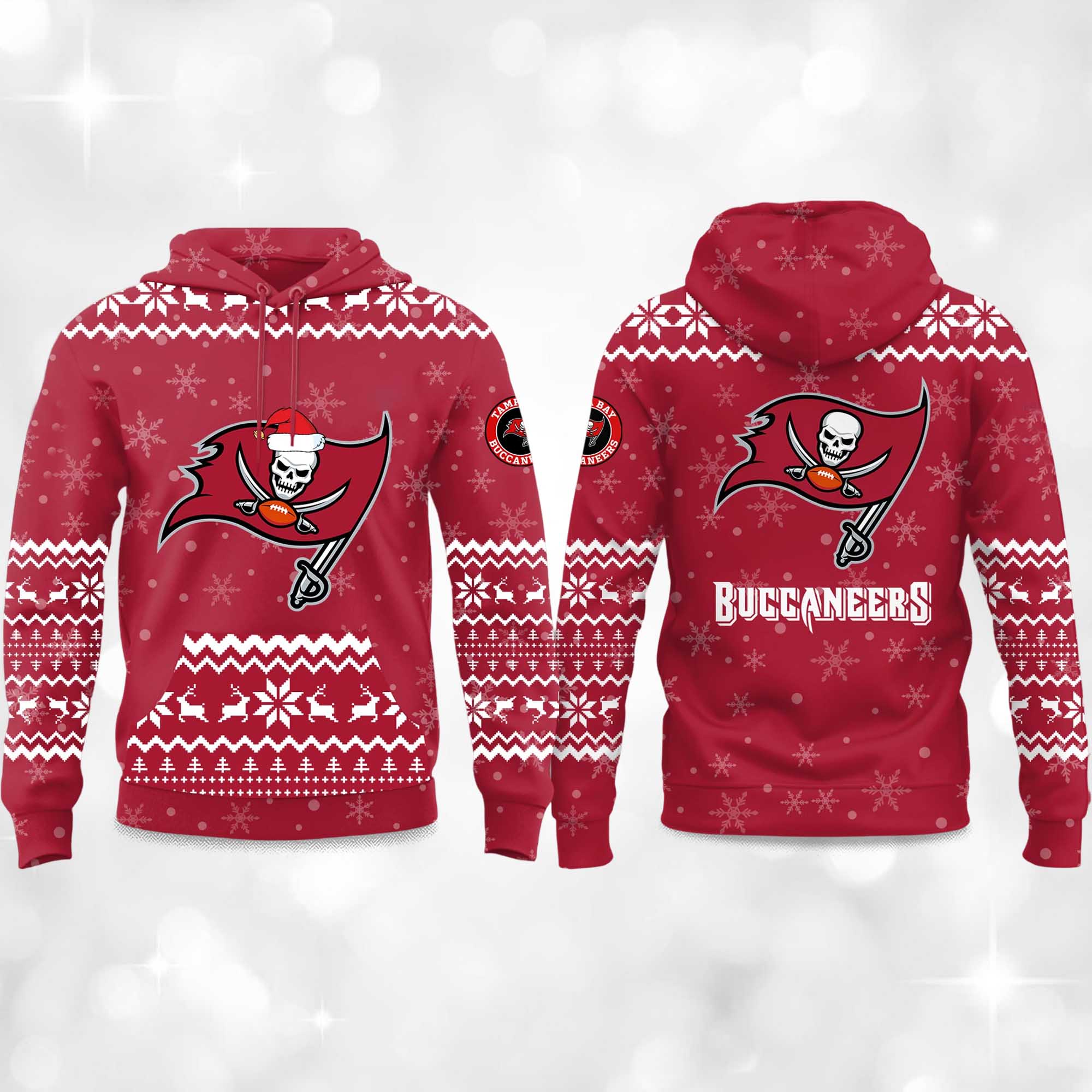 2025 Buccaneers Reindeer football Christmas Hoodie 2025 Buccaneers Reindeer football Christmas Hoodie
