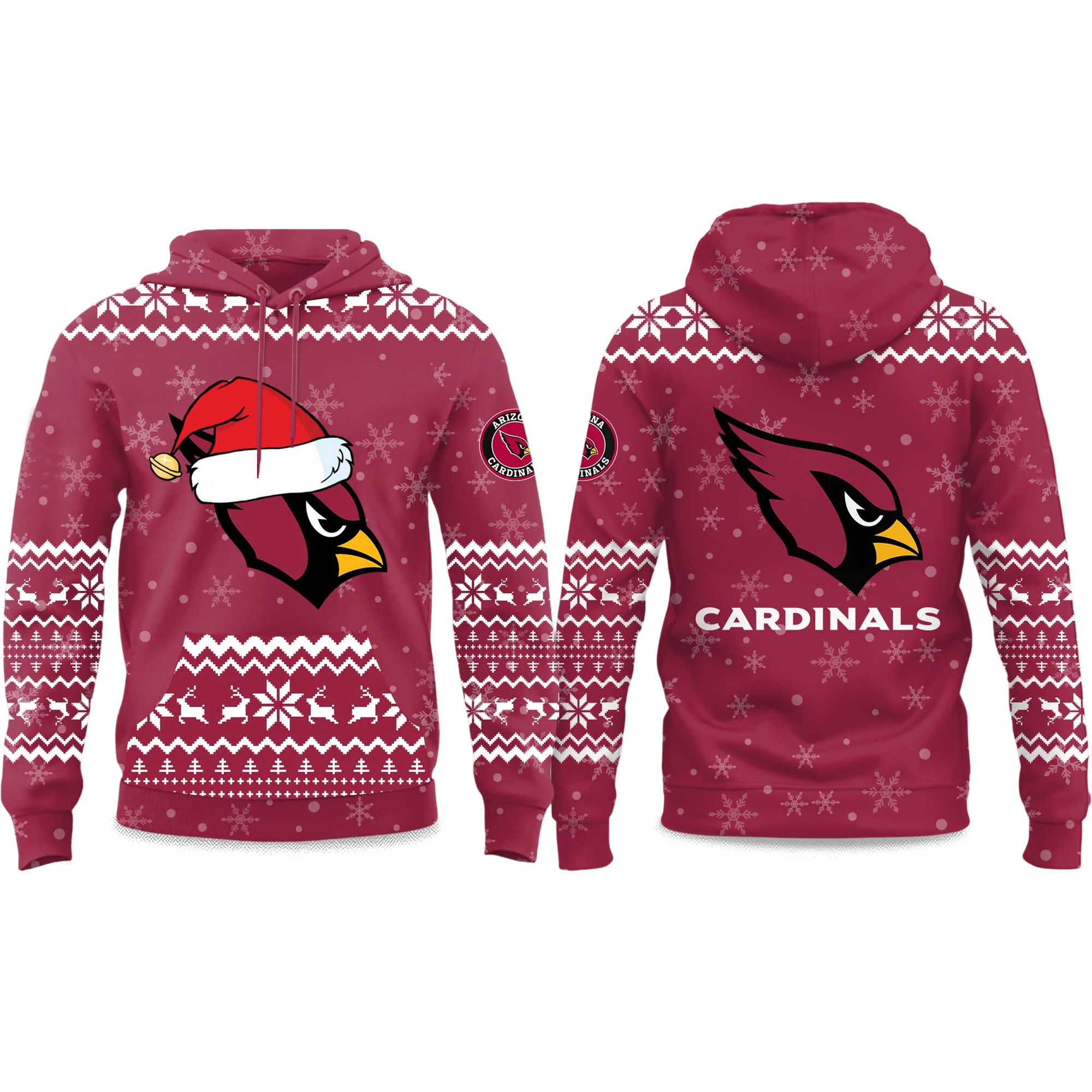 2025 Cardinals Reindeer Christmas Hoodie 2025 Cardinals Reindeer Christmas Hoodie