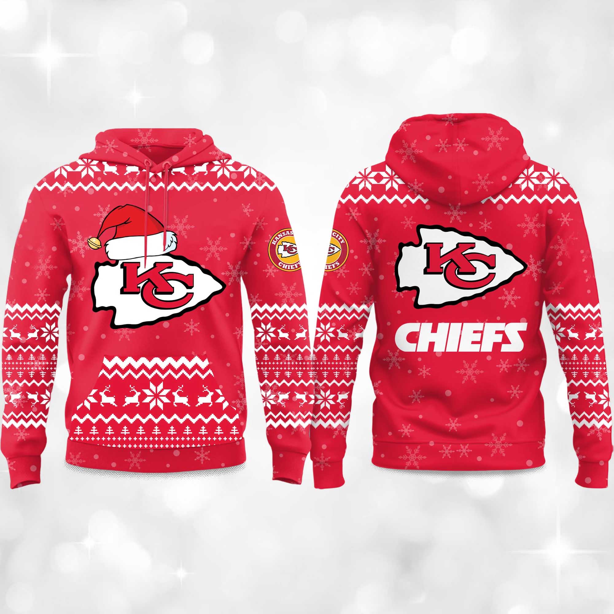 2025 Chiefs Reindeer football Christmas Hoodie 2025 Chiefs Reindeer football Christmas Hoodie