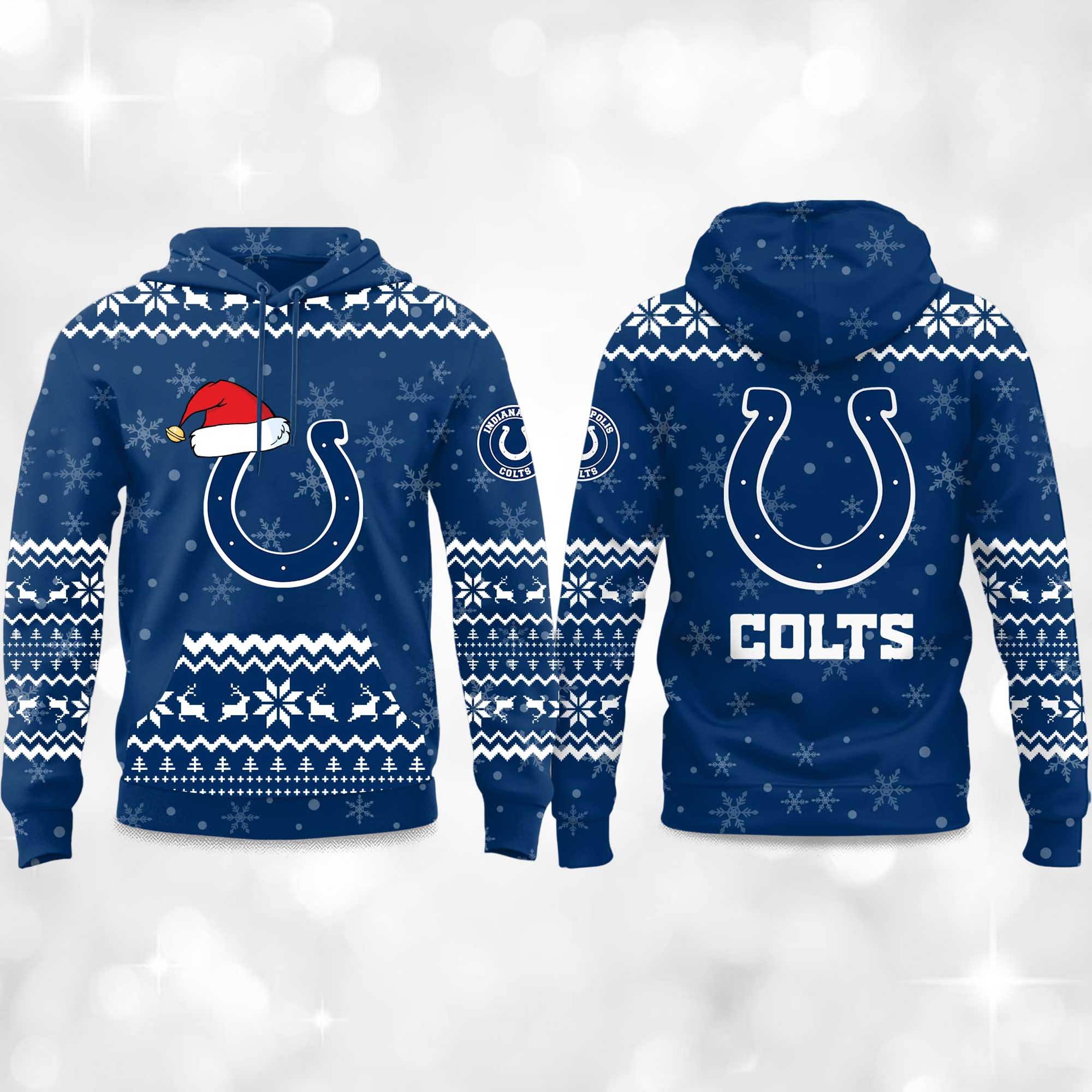 2025 Colts Reindeer football Christmas Hoodie 2025 Colts Reindeer football Christmas Hoodie
