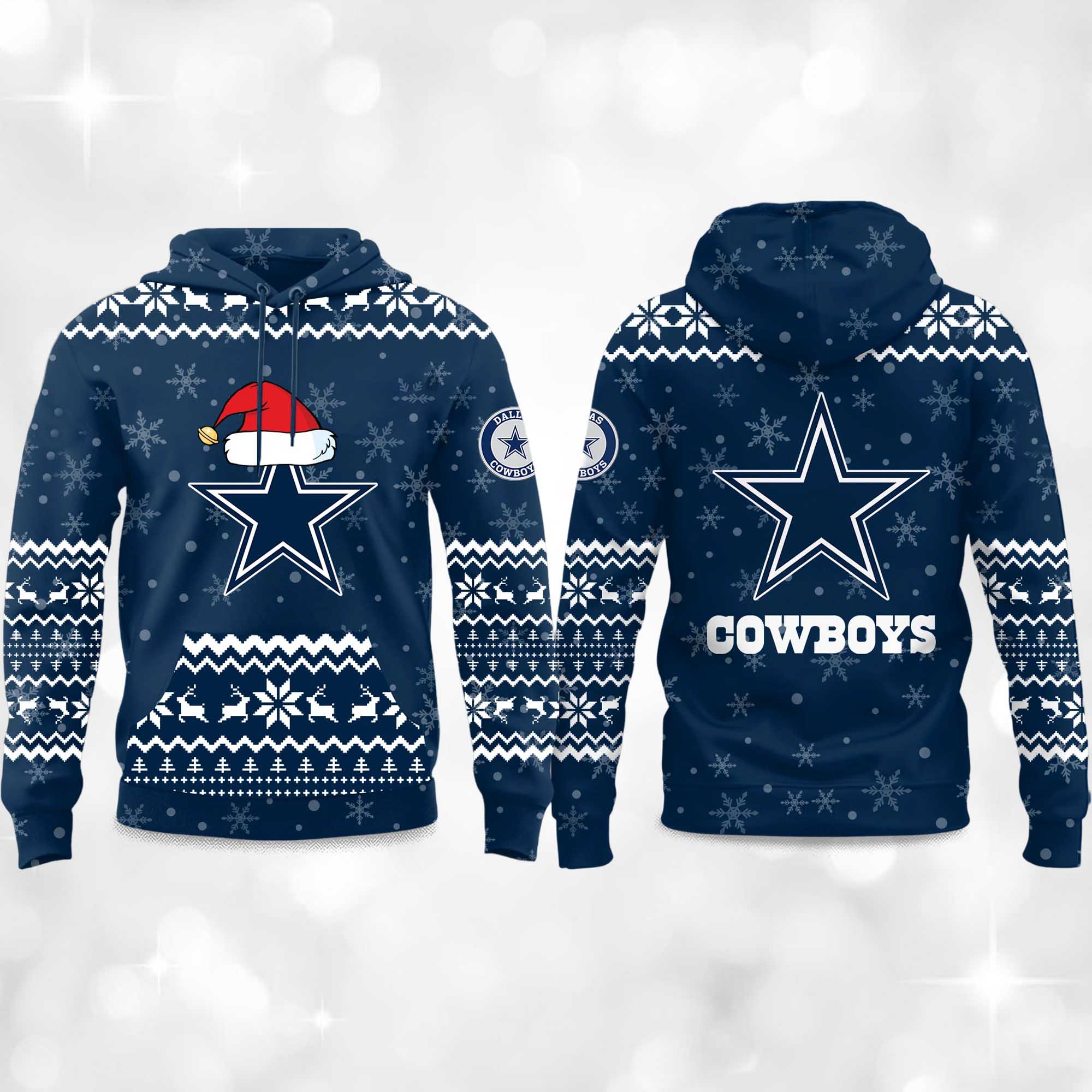 2025 Cowboys Reindeer football Christmas Hoodie 2025 Cowboys Reindeer football Christmas Hoodie
