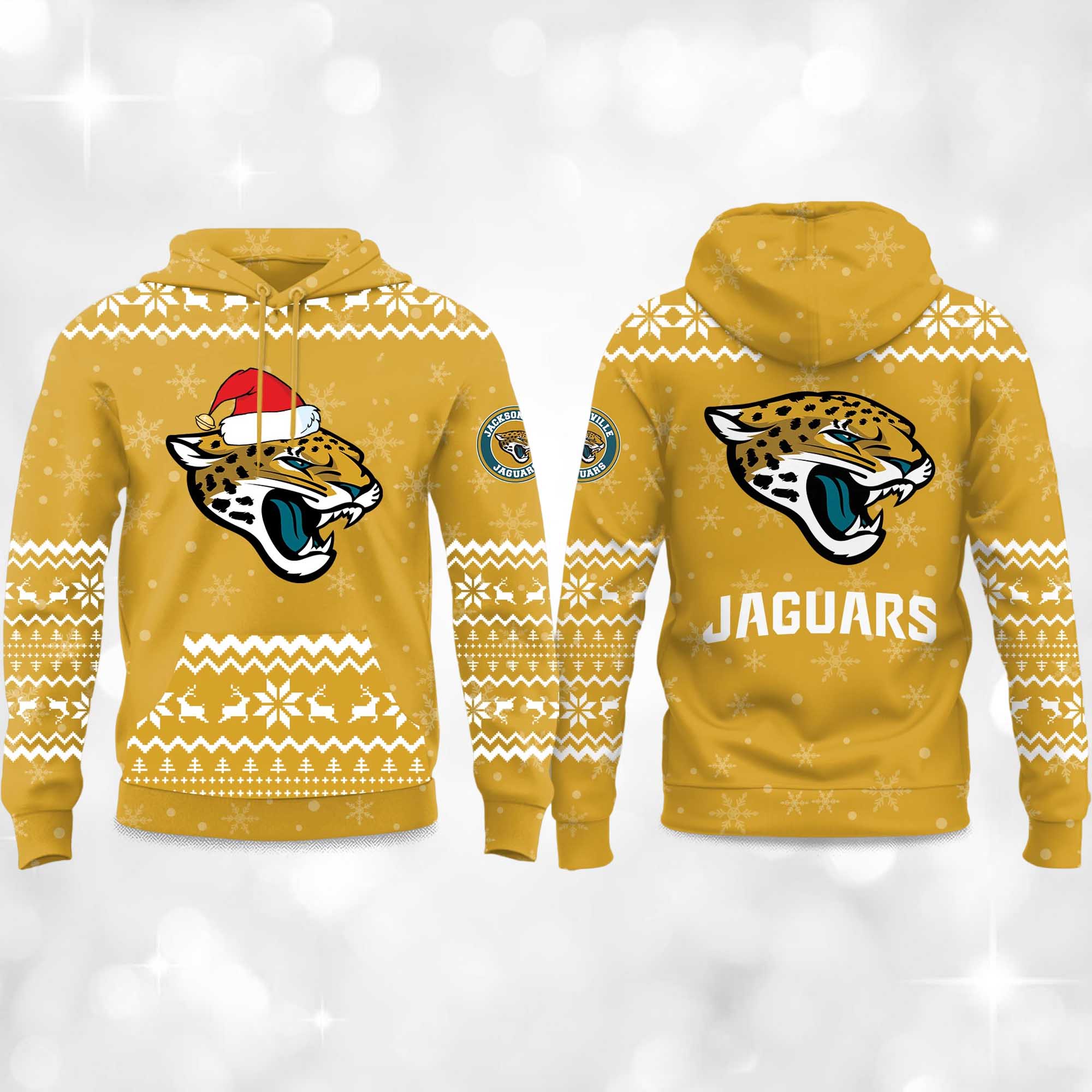 2025 Jaguars Reindeer football Christmas Hoodie 2025 Jaguars Reindeer football Christmas Hoodie