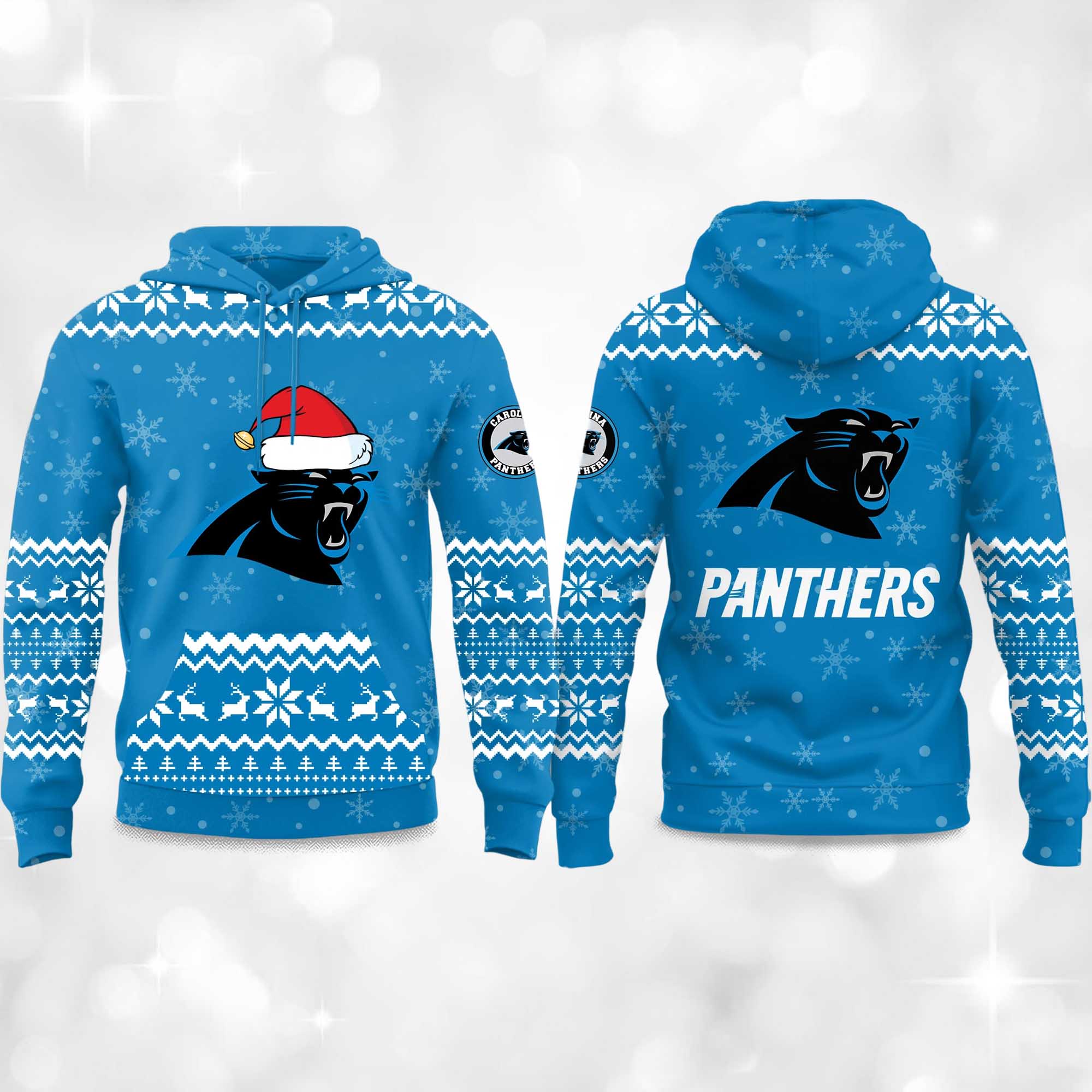 2025 Panthers Reindeer football Christmas Hoodie 2025 Panthers Reindeer football Christmas Hoodie
