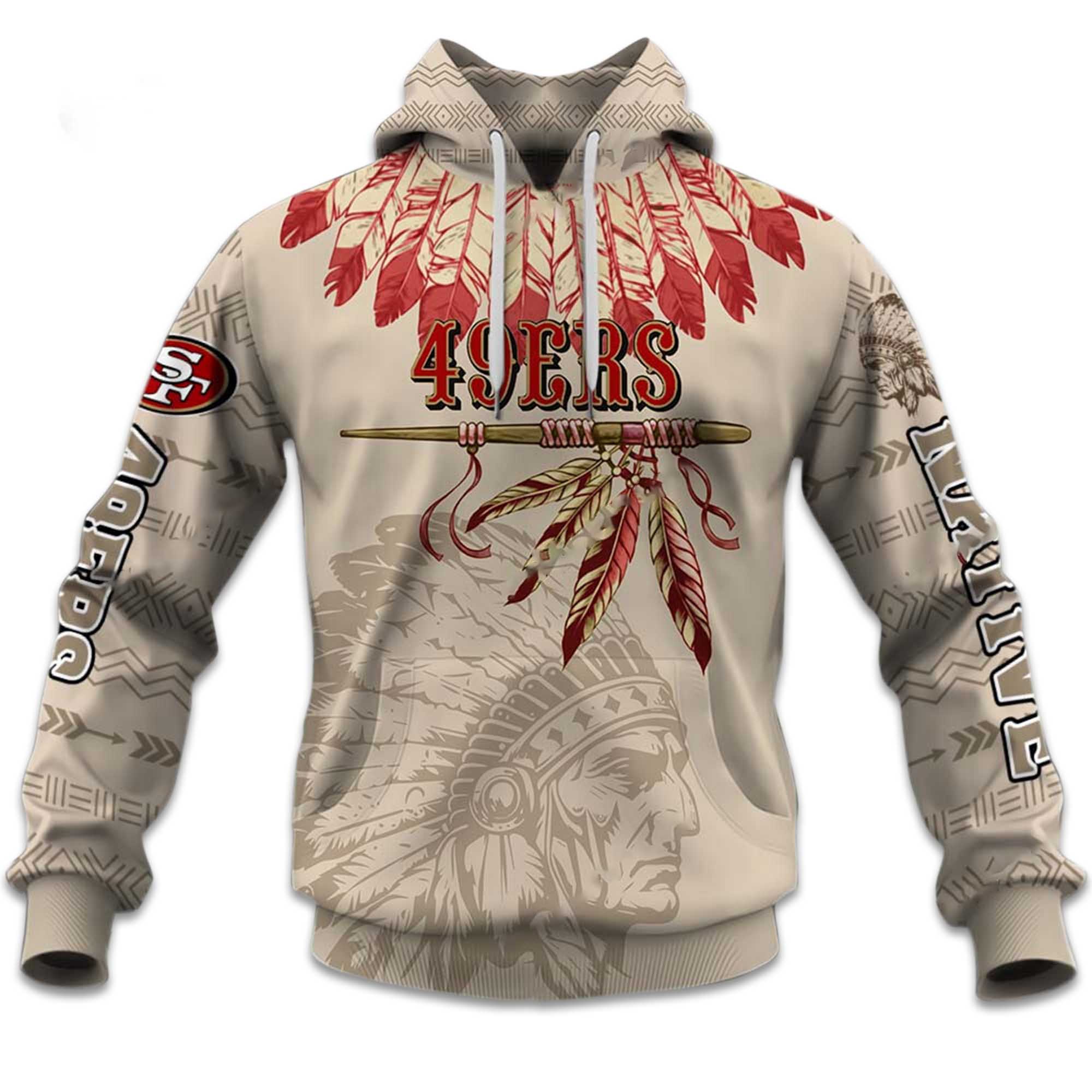 2025 Personalized 49ers Football Native American Heritage Hoodie 2 2025 Personalized 49ers Football Native American Heritage Hoodie 2