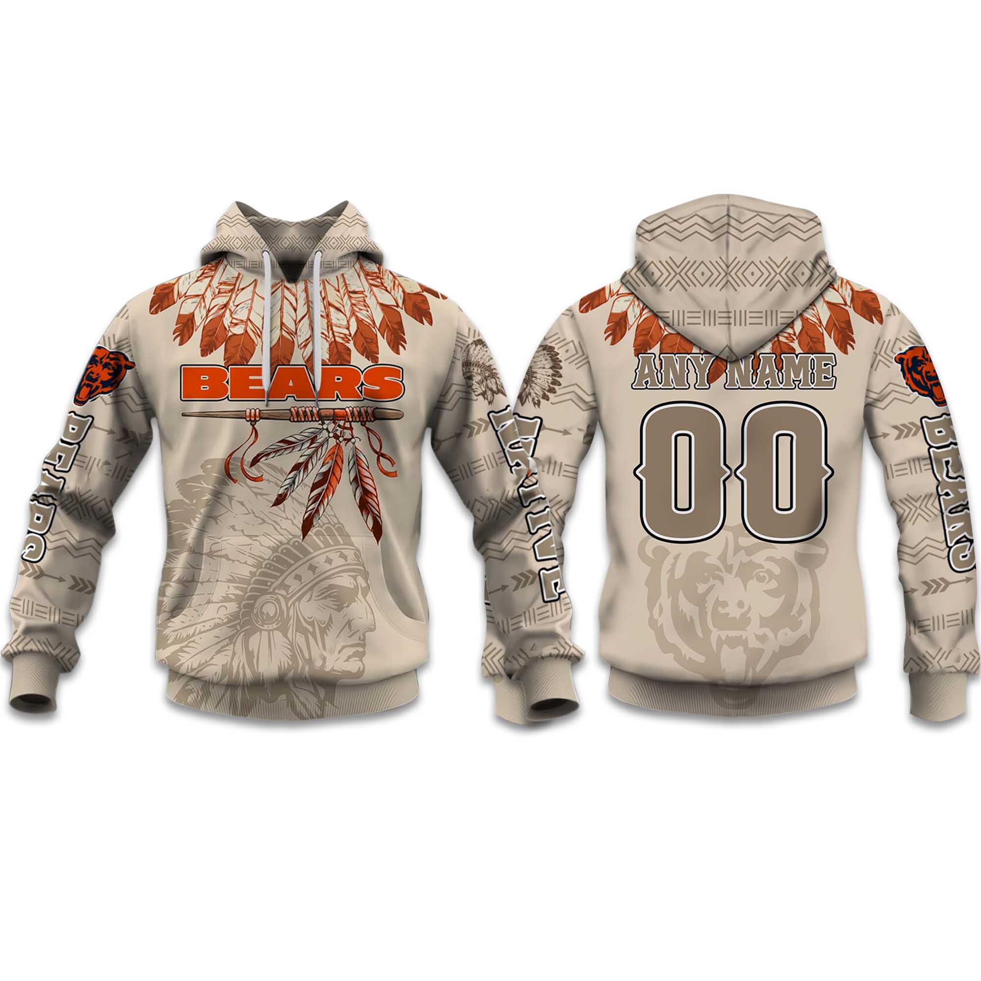 2025 Personalized Bears Football Native American Heritage Hoodie 2025 Personalized Bears Football Native American Heritage Hoodie