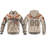 2025 Personalized Bengals Football Native American Heritage Hoodie