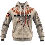 2025 Personalized Bengals Football Native American Heritage Zipper Hoodie