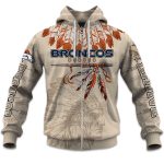 2025 Personalized Broncos Football Native American Heritage Zipper Hoodie