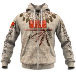 2025 Personalized Browns Football Native American Heritage Zipper Hoodie