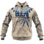 2025 Personalized Colts Football Native American Heritage Zipper Hoodie