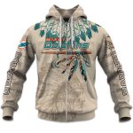 2025 Personalized Dolphins Football Native American Heritage Zipper Hoodie