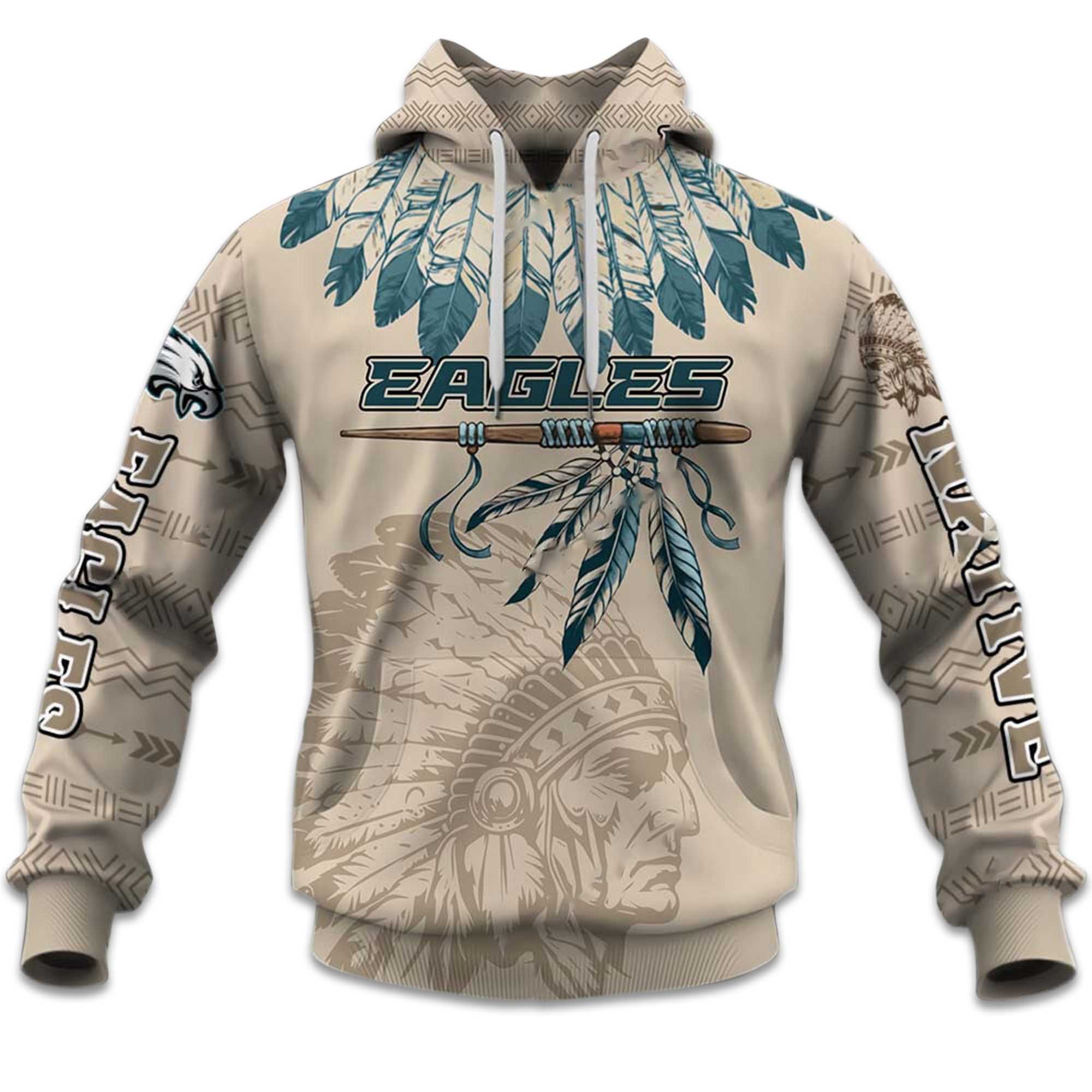 2025 Personalized Eagles Football Native American Heritage Hoodie 2 2025 Personalized Eagles Football Native American Heritage Hoodie 3