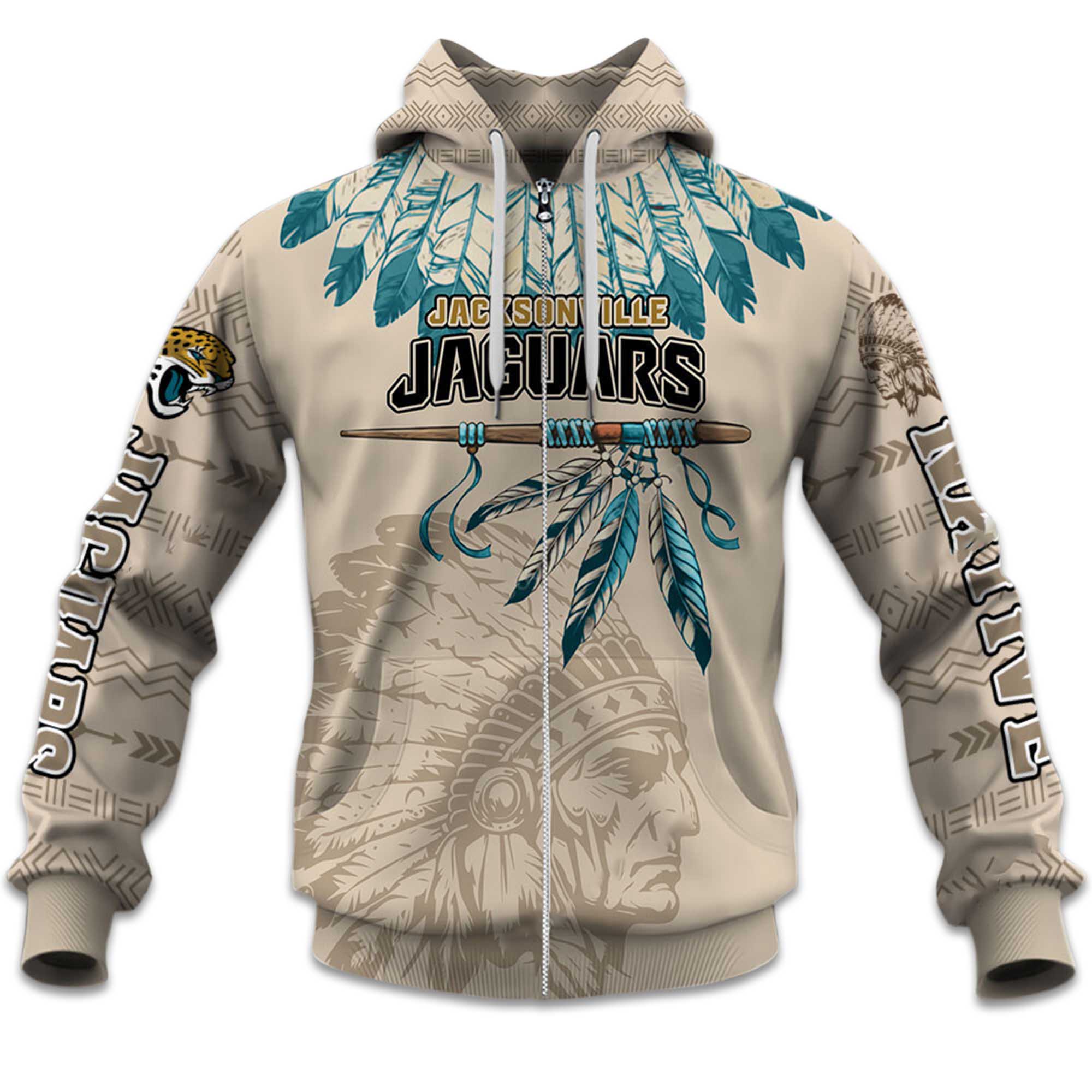 2025 Personalized Jaguars Football Native American Heritage Zipper Hoodie 2025 Personalized Jaguars Football Native American Heritage Zipper Hoodie
