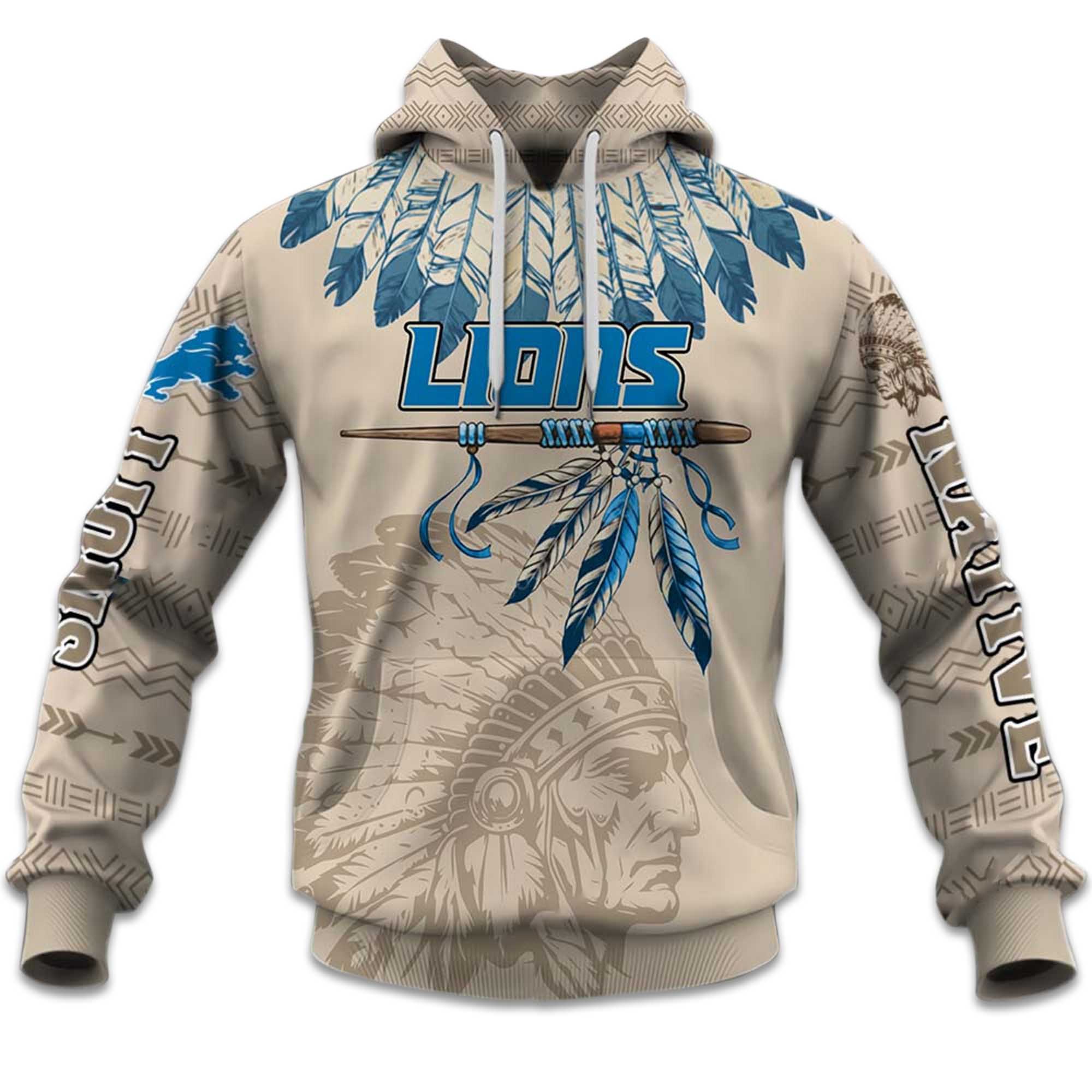 2025 Personalized Lions Football Native American Heritage Hoodie 2 2025 Personalized Lions Football Native American Heritage Hoodie 3