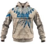 2025 Personalized Lions Football Native American Heritage Zipper Hoodie
