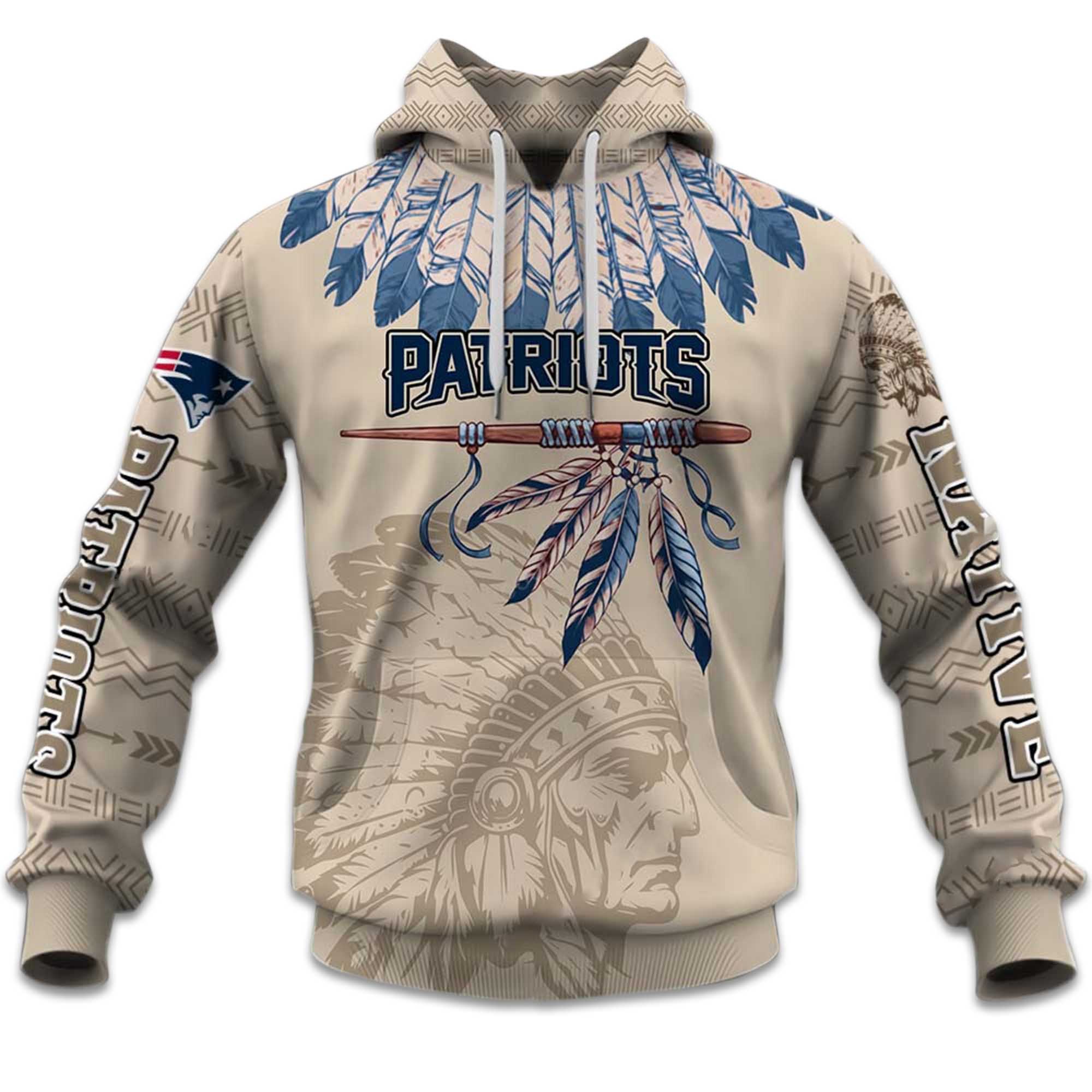 2025 Personalized Patriots Football Native American Heritage Hoodie 2 2025 Personalized Patriots Football Native American Heritage Hoodie 2