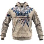 2025 Personalized Patriots Football Native American Heritage Zipper Hoodie