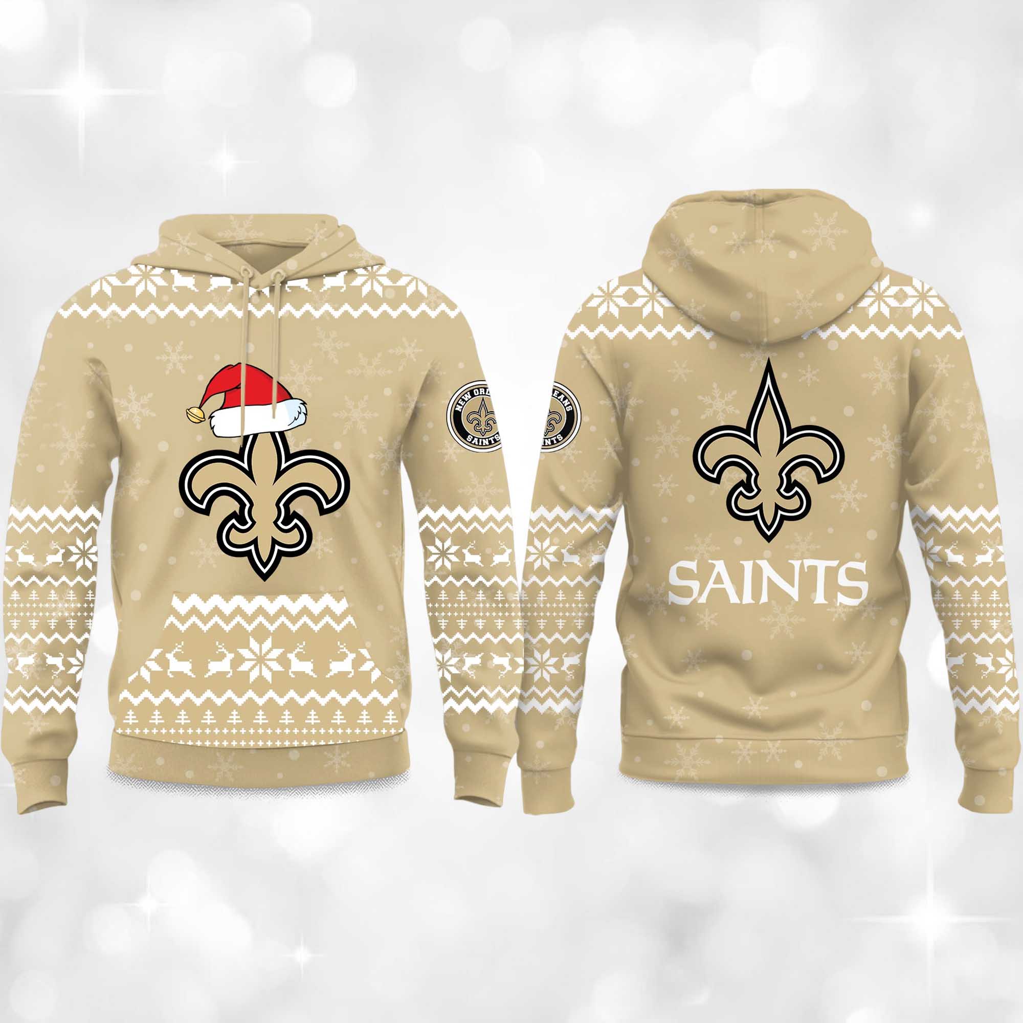 2025 Saints Reindeer football Christmas Hoodie 2025 Saints Reindeer football Christmas Hoodie