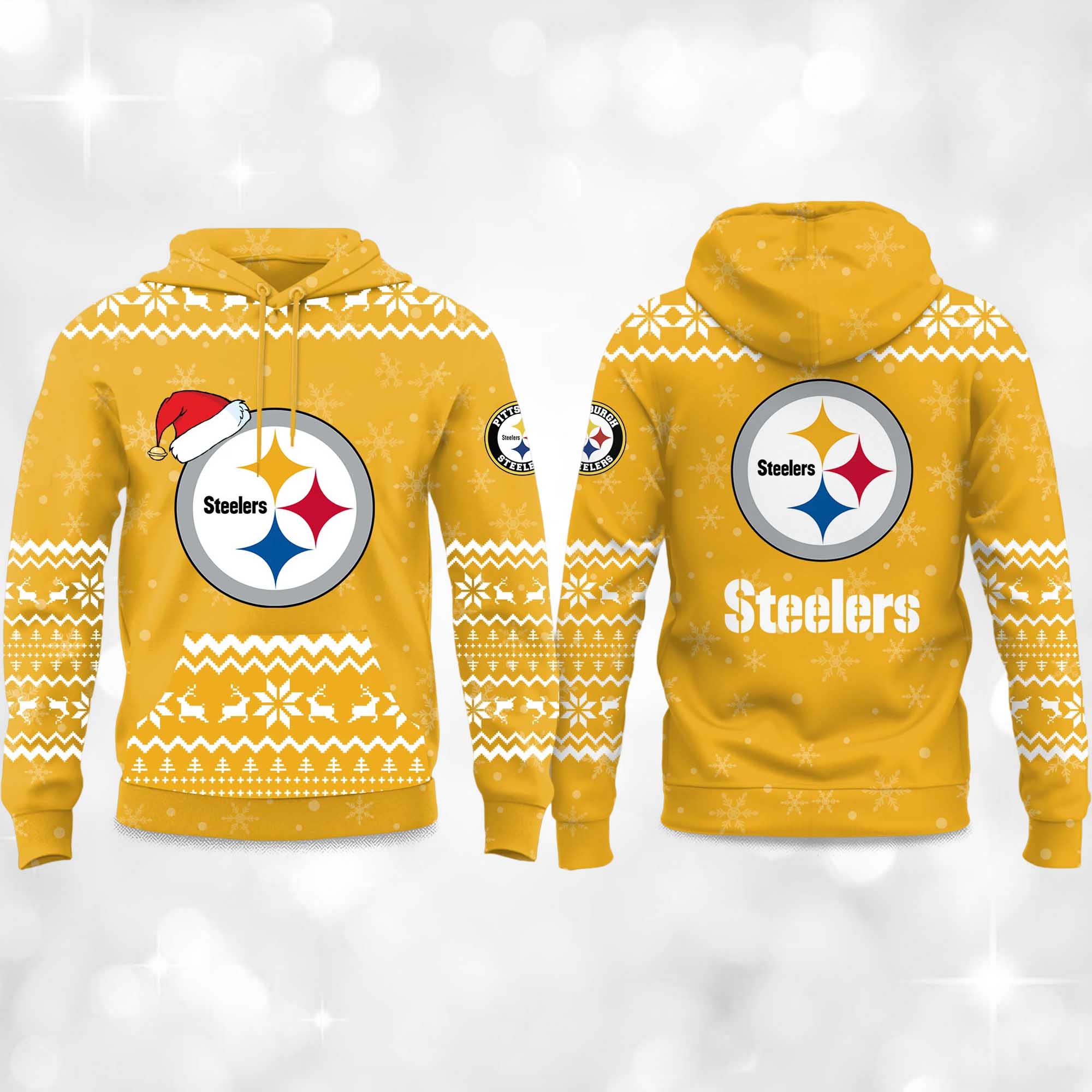 2025 Steelers Reindeer football Christmas Hoodie 2025 Steelers Reindeer football Christmas Hoodie