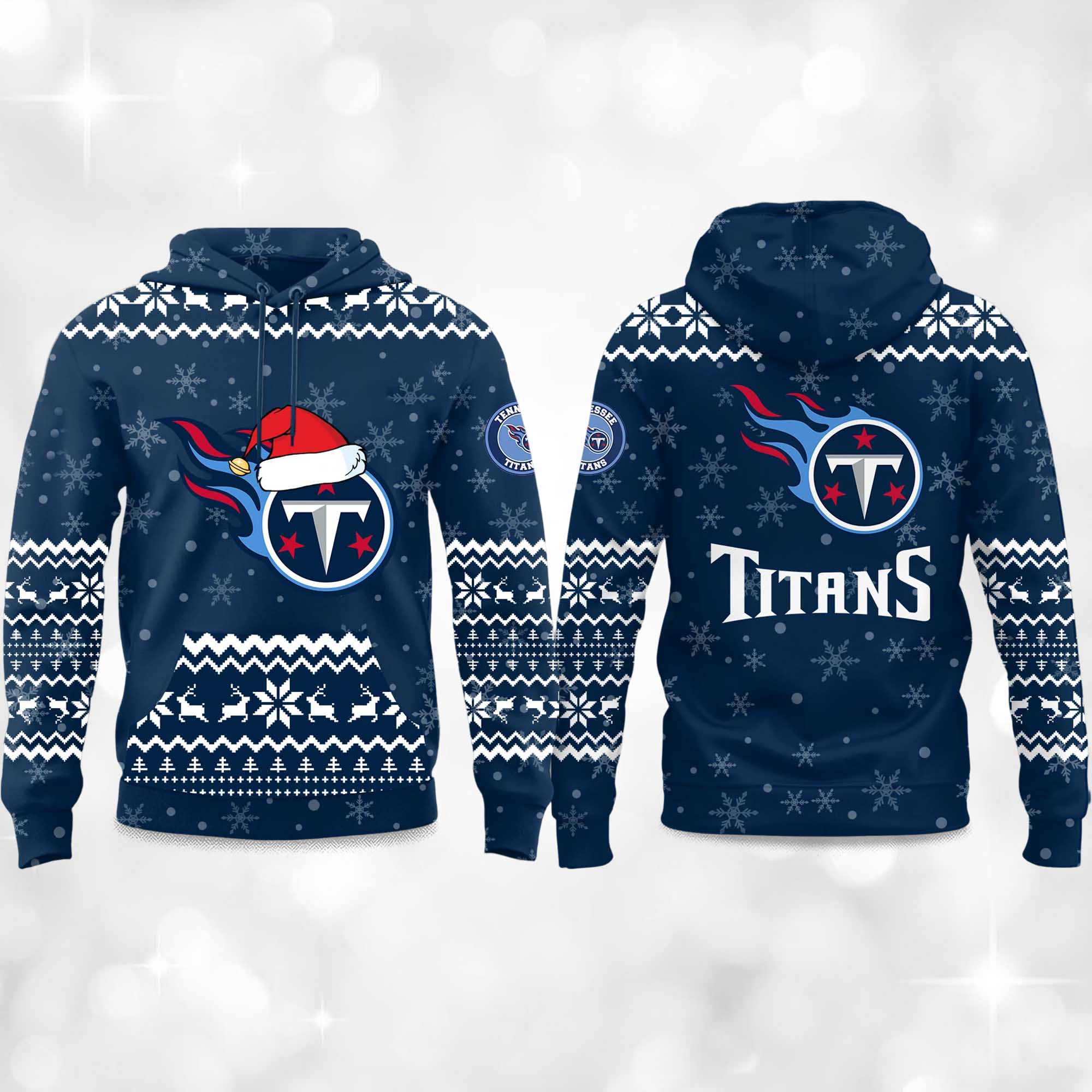 2025 Titans Reindeer football Christmas Hoodie 2025 Titans Reindeer football Christmas Hoodie