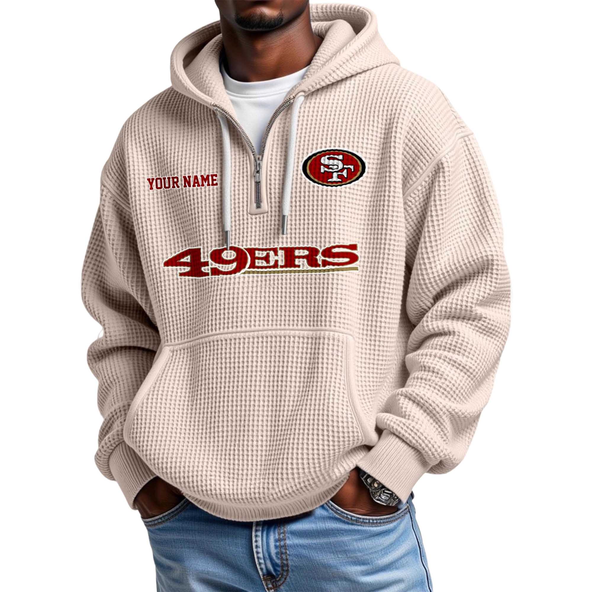49ers Personalized Quarter Zip Waffle Hoodie 2 49ers Personalized Quarter Zip Waffle Hoodie (2)