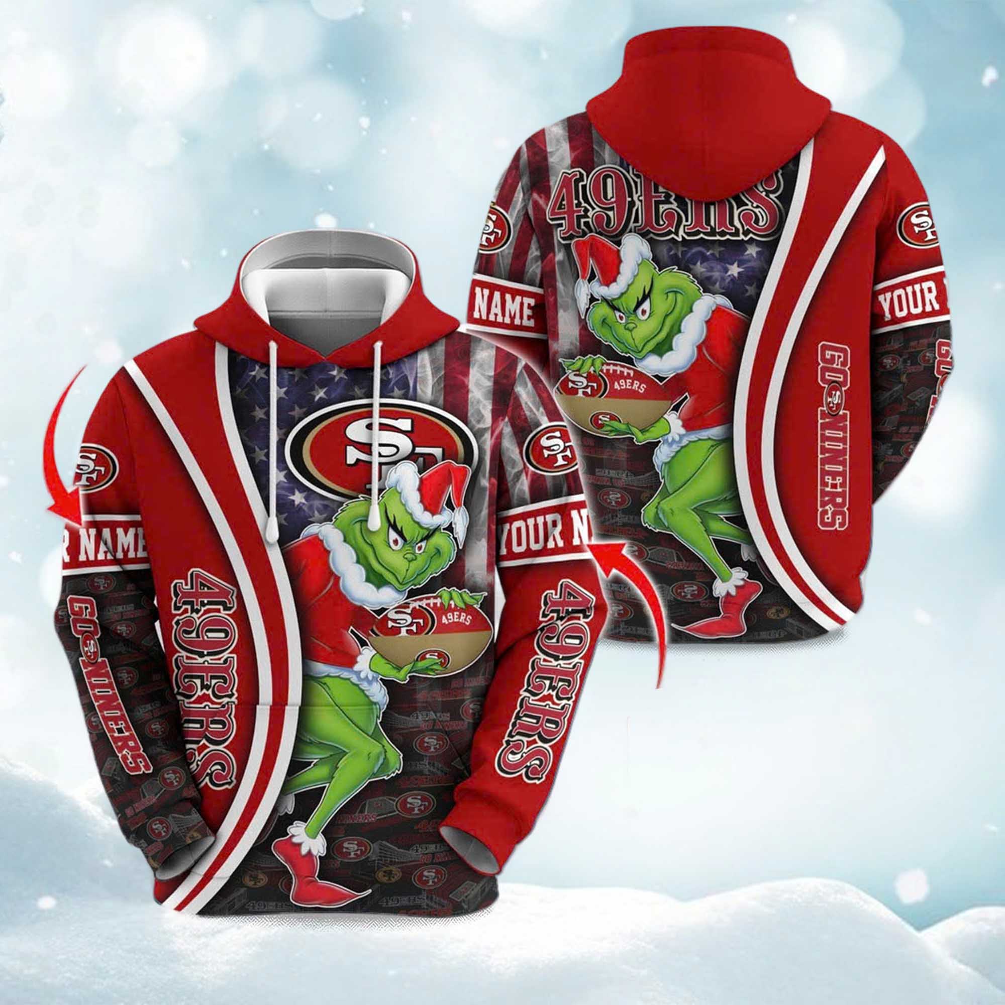 49ers The Grnch Christmas Football Hoodie 49ers The Grnch Christmas Football Hoodie