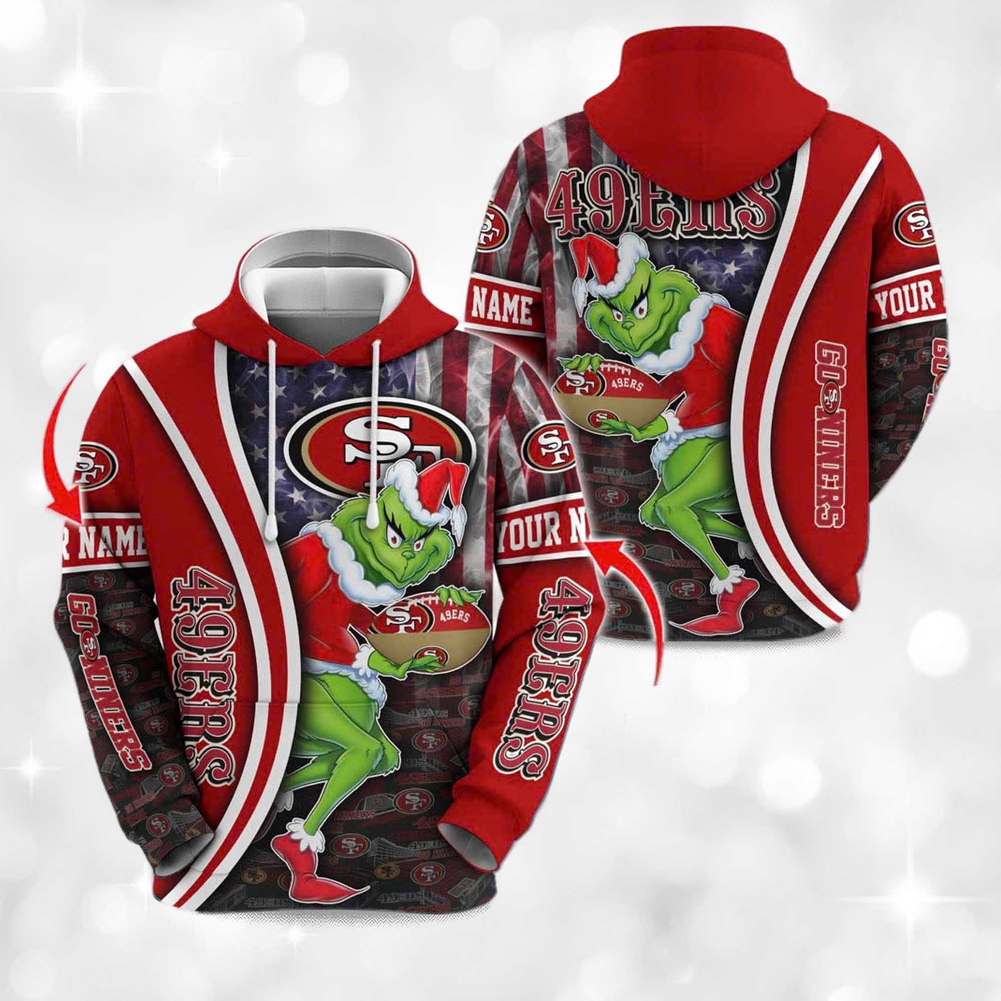 49ers The Grnch Christmas Football Hoodie 2 49ers The Grnch Christmas Football Hoodie 2