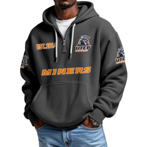 Miners EST 1914 Quarter Zip Waffle Hoodie 1