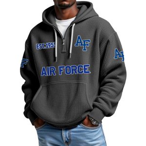 Air Force EST 1955 Quarter Zip Waffle Hoodie 1
