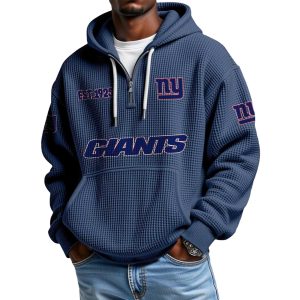 Giants EST 1925 Quarter Zip Waffle Hoodie (1)