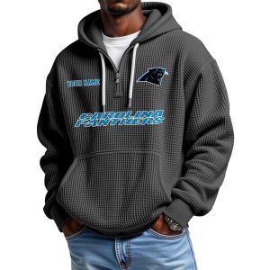 Panthers Personalized Quarter Zip Waffle Hoodie 1