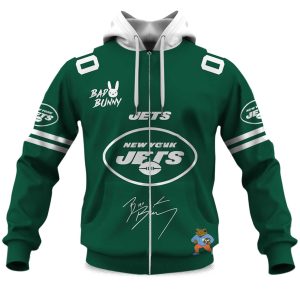 Personalized Jets Bad Bunny Bowl LX 2025 2026 Zipper Hoodie