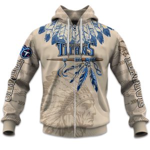 2025 Personalized Titans Football Native American Heritage Zipper Hoodie