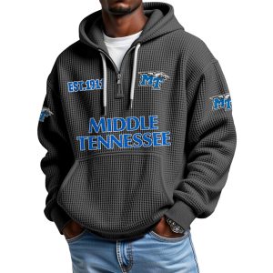 Middle Tennessee EST 1911 Quarter Zip Waffle Hoodie 1