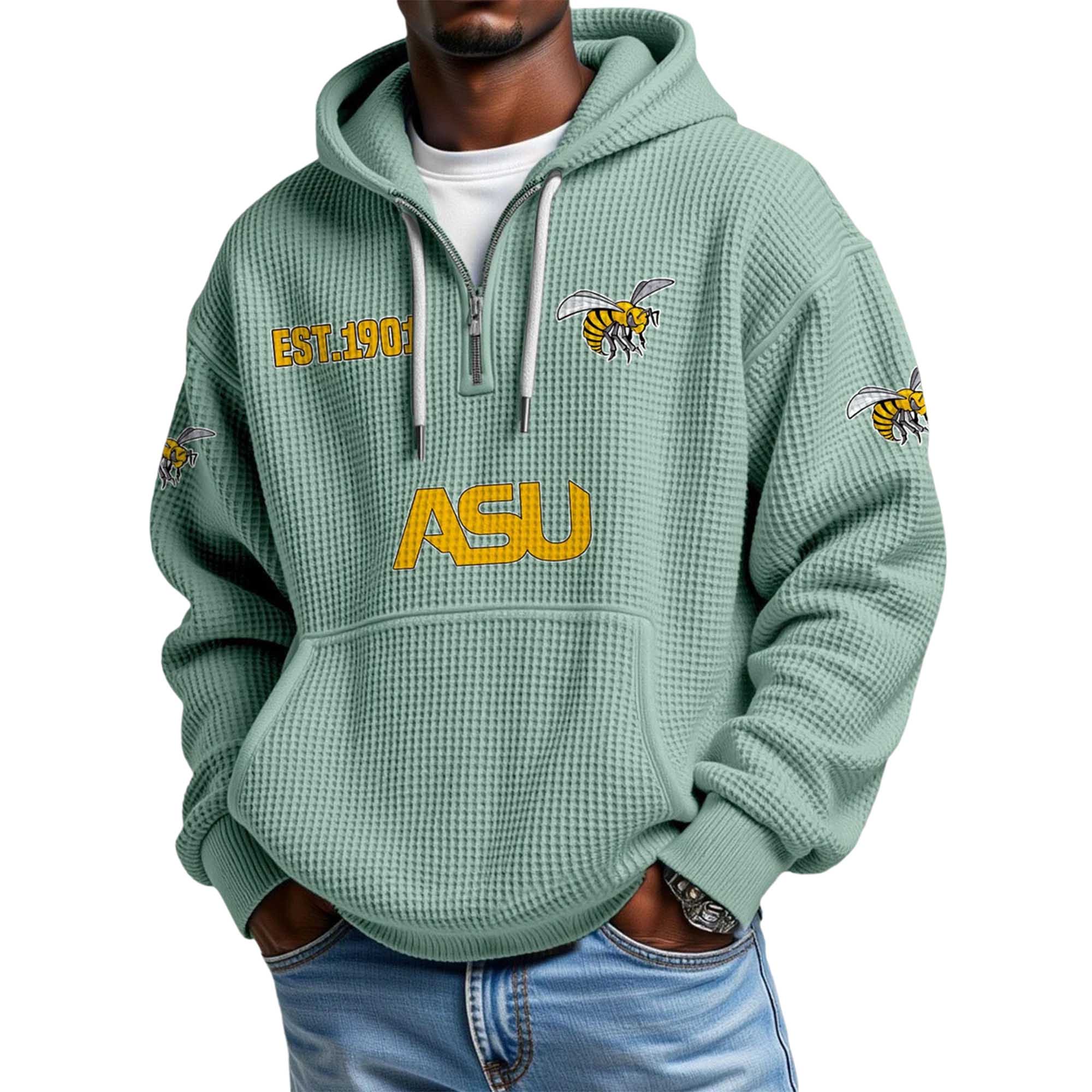 ASU EST 1901 Quarter Zip Waffle Hoodie 2 ASU EST 1901 Quarter Zip Waffle Hoodie 2