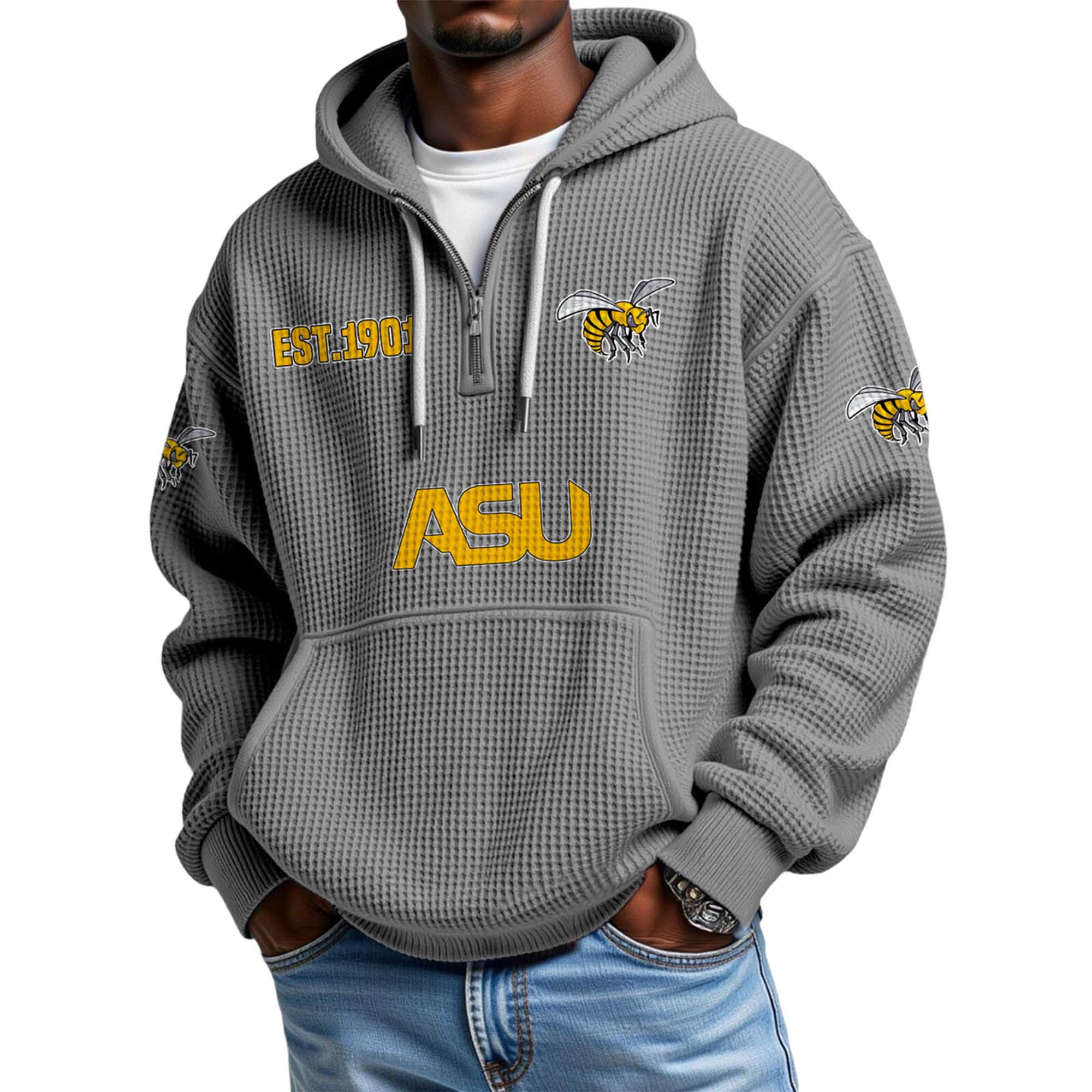 ASU EST 1901 Quarter Zip Waffle Hoodie 3 ASU EST 1901 Quarter Zip Waffle Hoodie 3