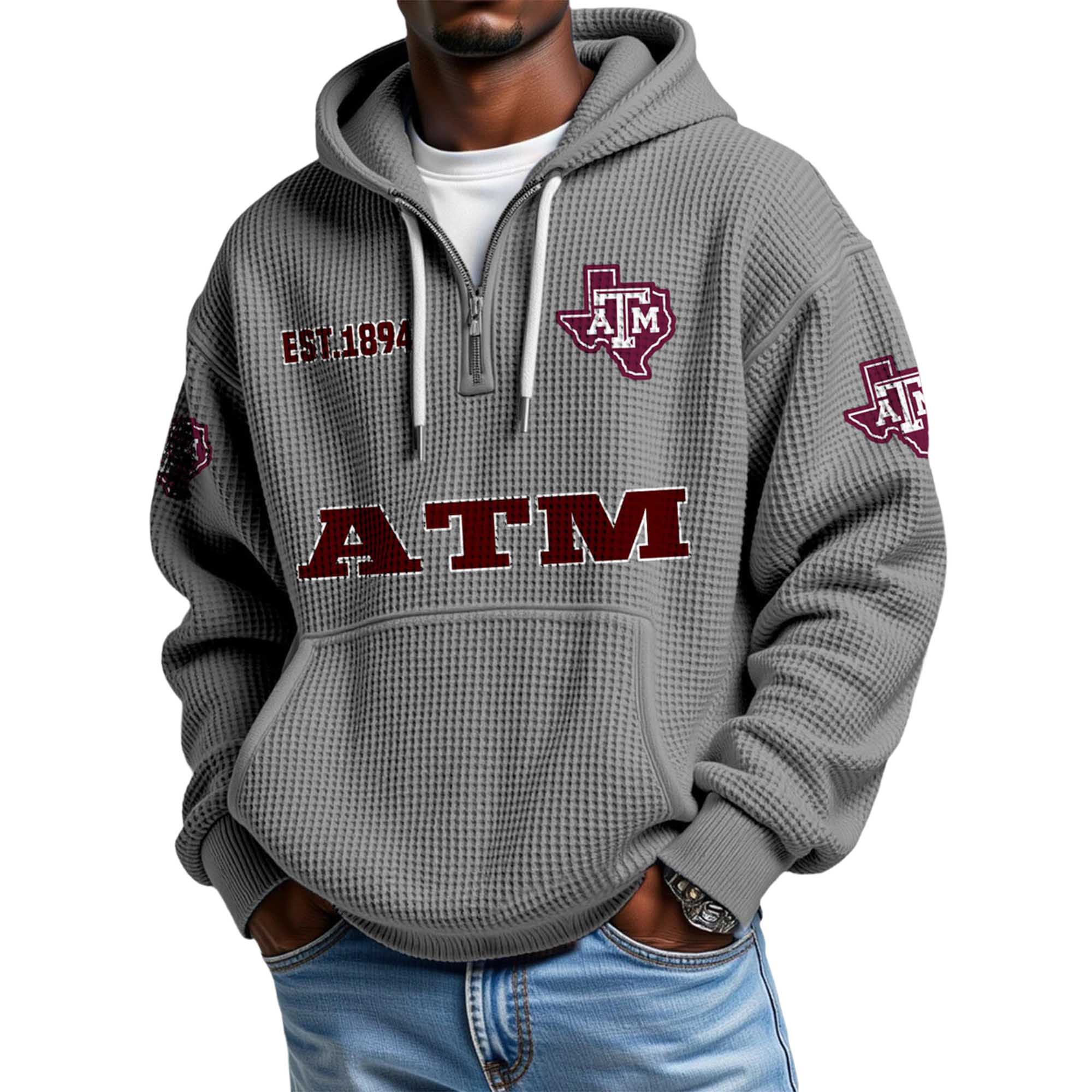 ATM EST 1894 Quarter Zip Waffle Hoodie 3 ATM EST 1894 Quarter Zip Waffle Hoodie 3