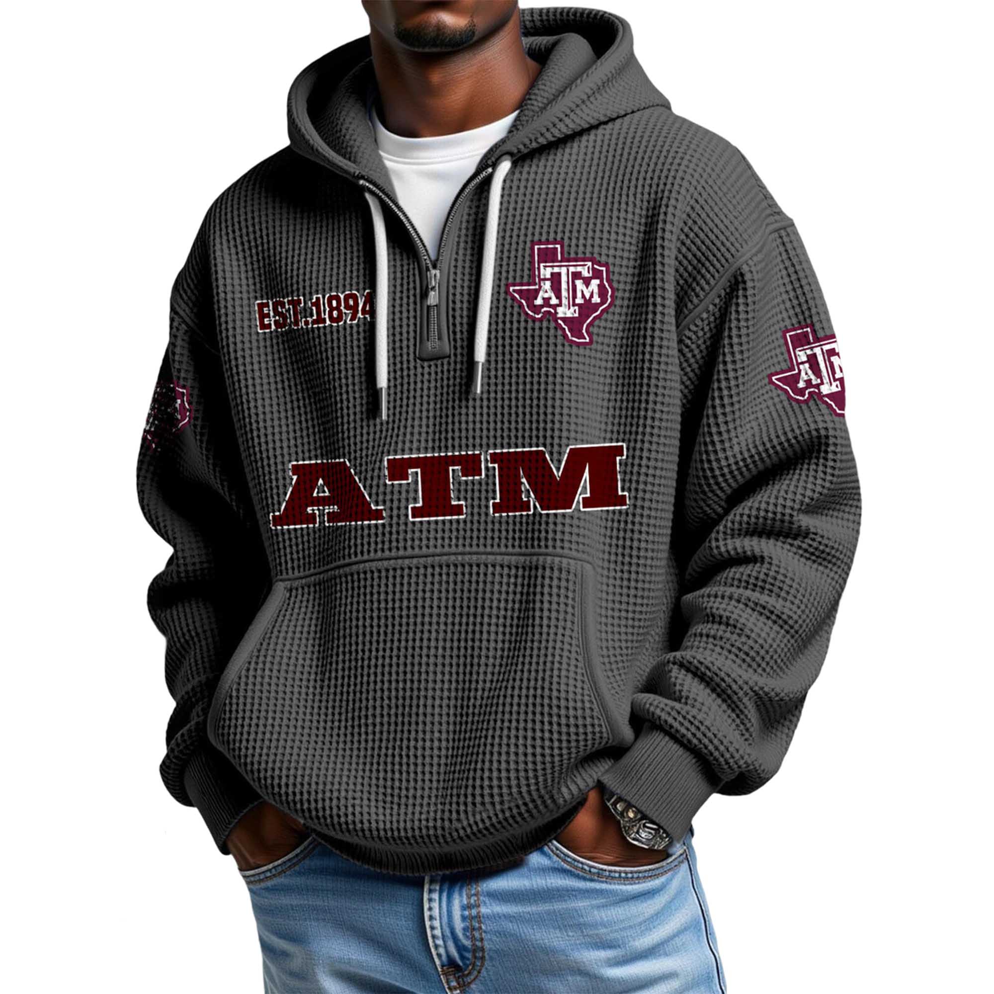 ATM EST 1894 Quarter Zip Waffle Hoodie 5 ATM EST 1894 Quarter Zip Waffle Hoodie 5