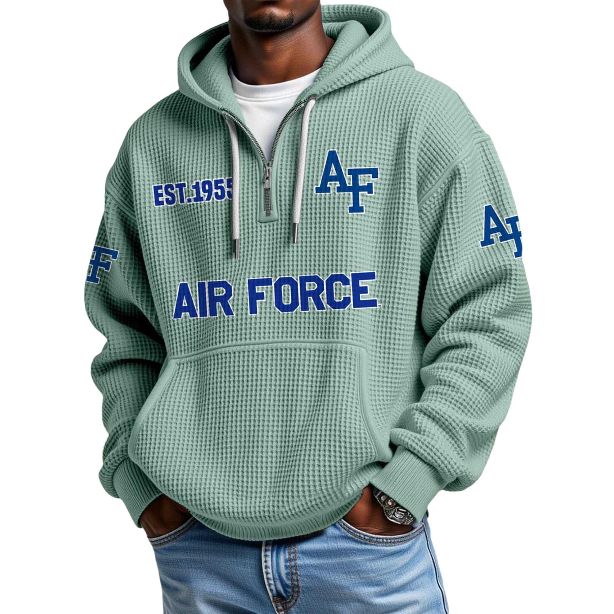 Air Force EST 1955 Quarter Zip Waffle Hoodie 2 Air Force EST 1955 Quarter Zip Waffle Hoodie 2