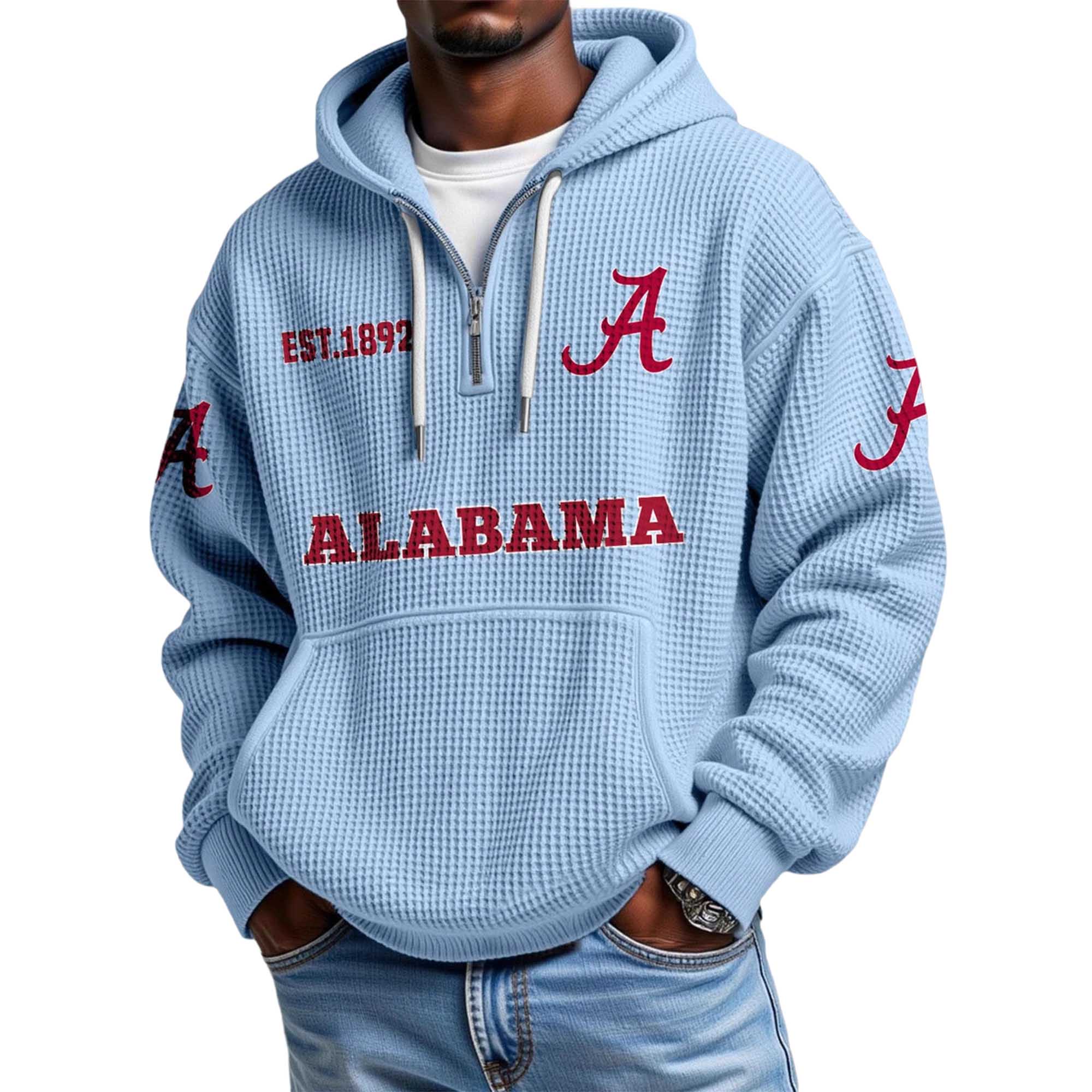 Alabama EST 1892 Quarter Zip Waffle Hoodie 3 Alabama EST 1892 Quarter Zip Waffle Hoodie 3