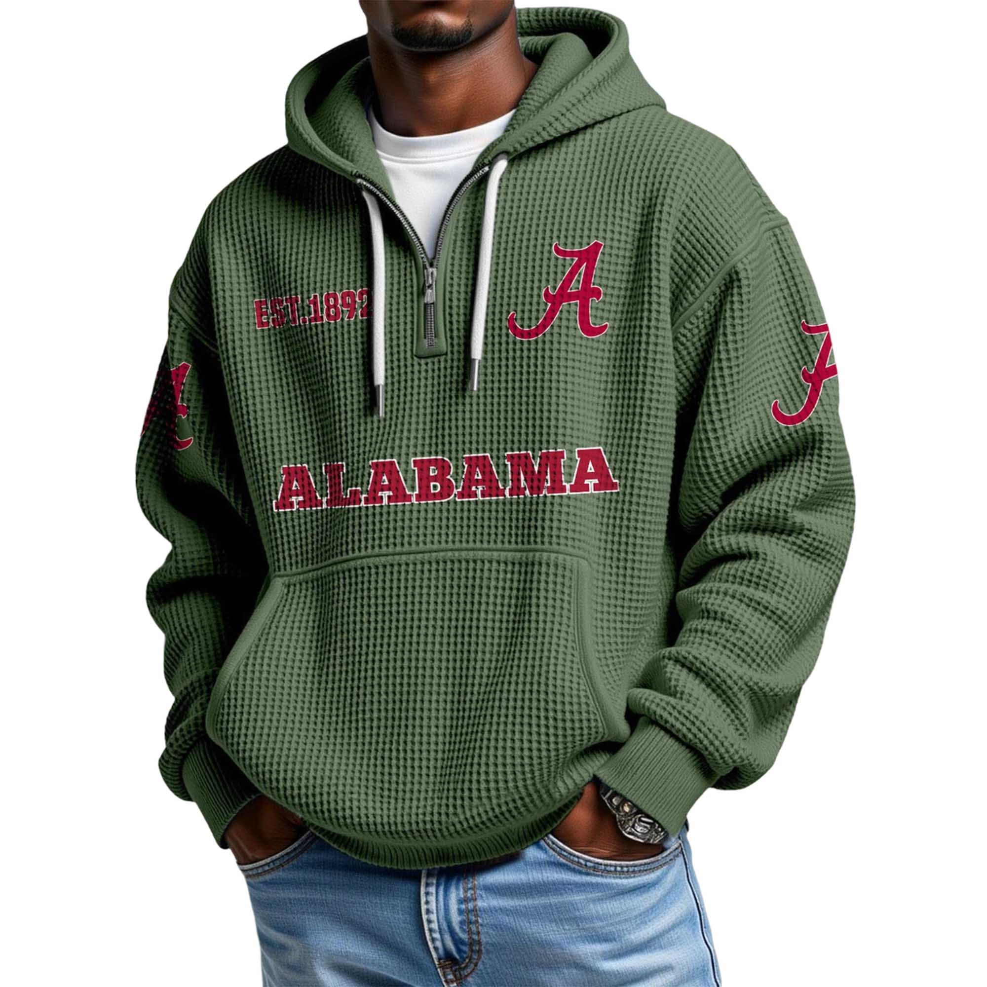 Alabama EST 1892 Quarter Zip Waffle Hoodie 4 Alabama EST 1892 Quarter Zip Waffle Hoodie 4