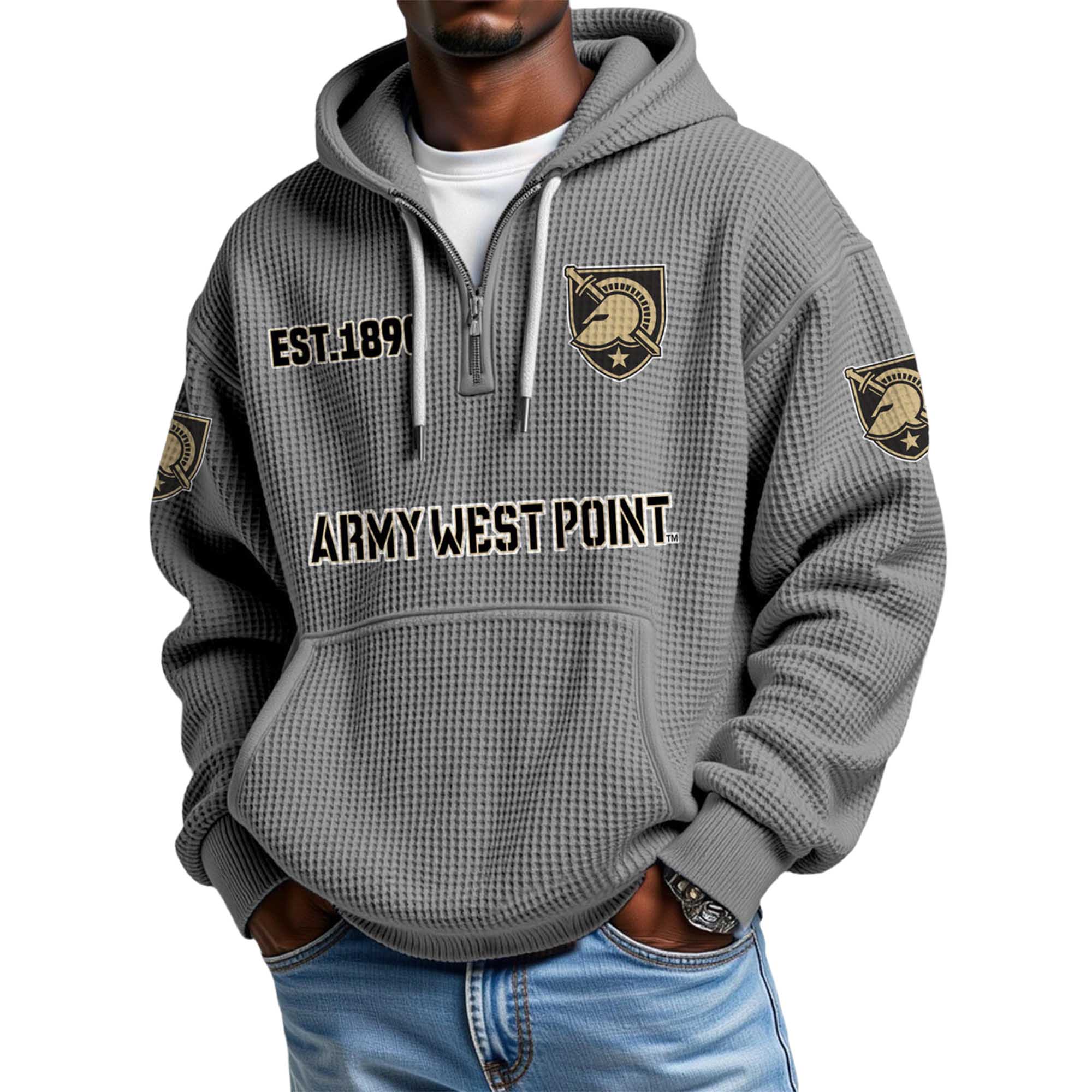 Army West Point EST 1890 Quarter Zip Waffle Hoodie 4 Army West Point EST 1890 Quarter Zip Waffle Hoodie 4