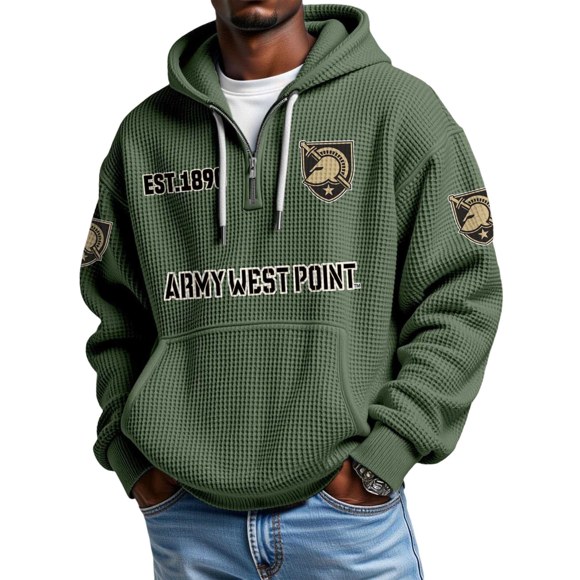 Army West Point EST 1890 Quarter Zip Waffle Hoodie 5 Army West Point EST 1890 Quarter Zip Waffle Hoodie 5