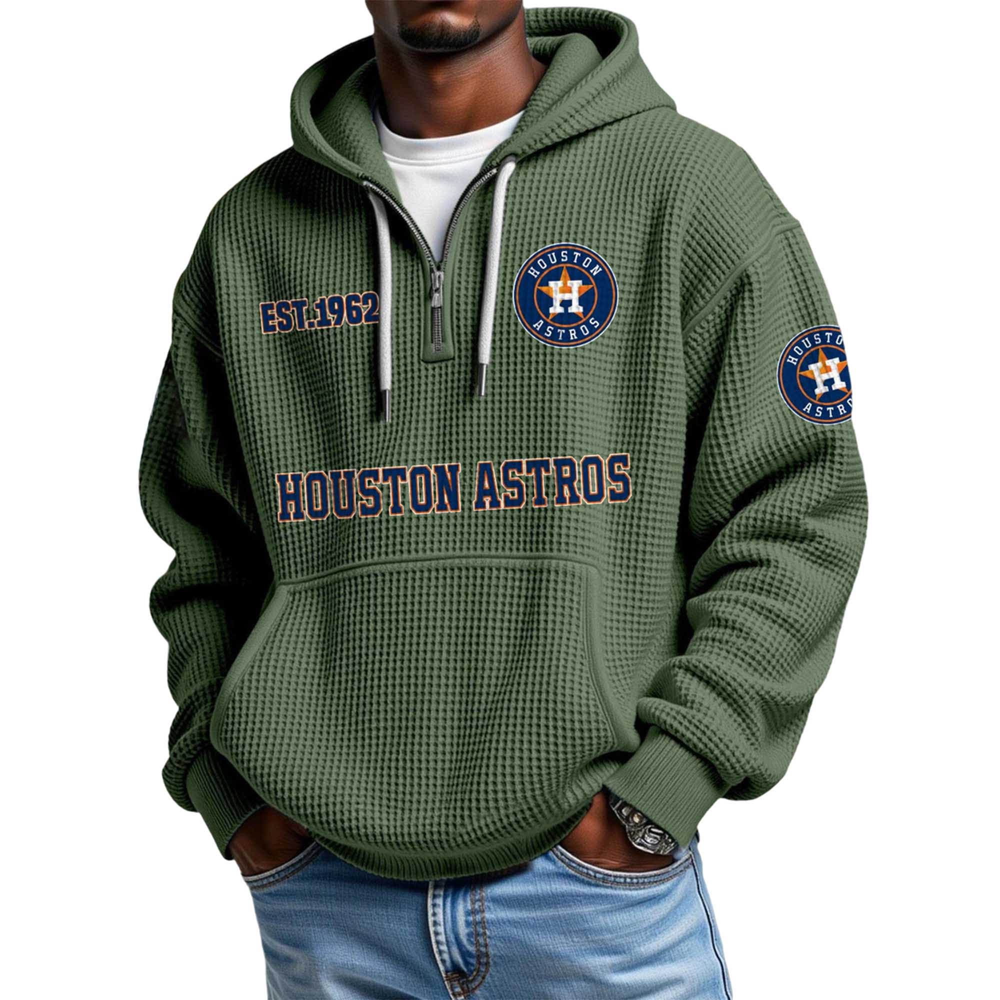 Astros EST 1962 Waffle Quarter Zip Hoodie 5 Astros EST 1962 Waffle Quarter Zip Hoodie (3)