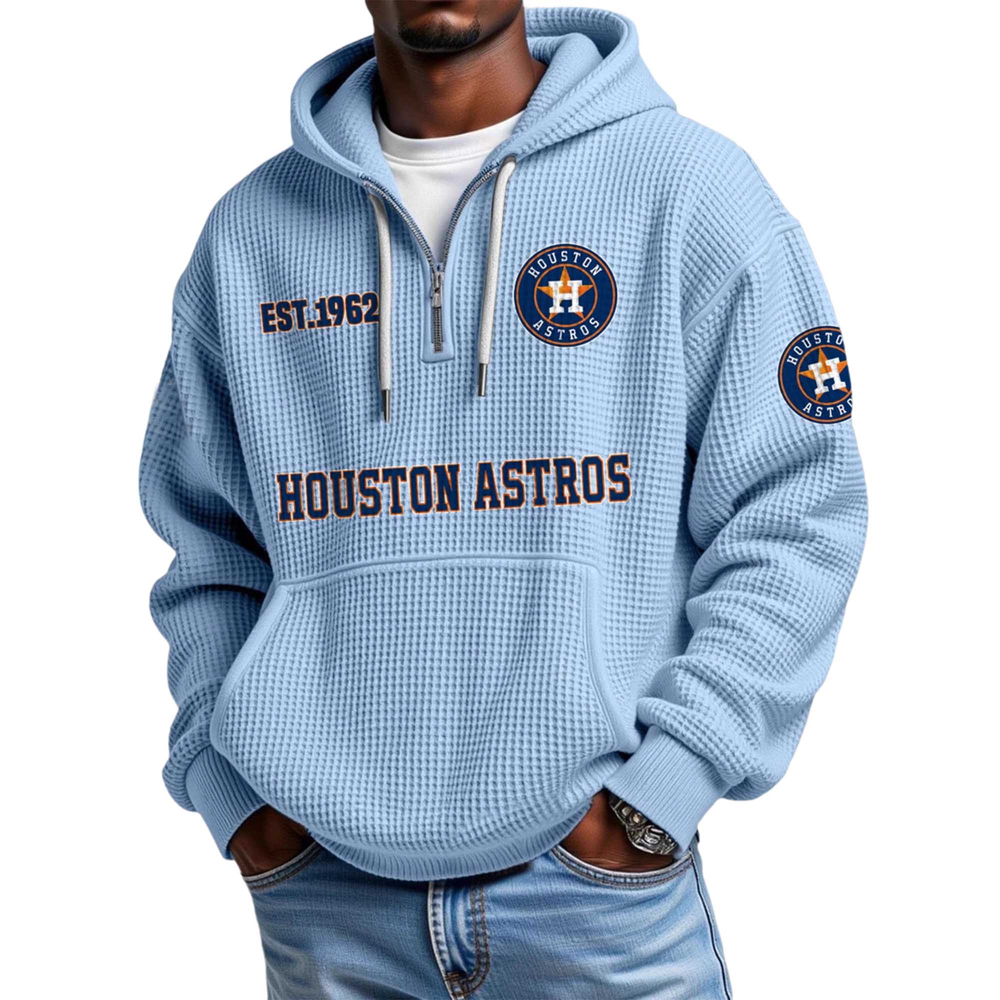 Astros EST 1962 Waffle Quarter Zip Hoodie 4 Astros EST 1962 Waffle Quarter Zip Hoodie (4)