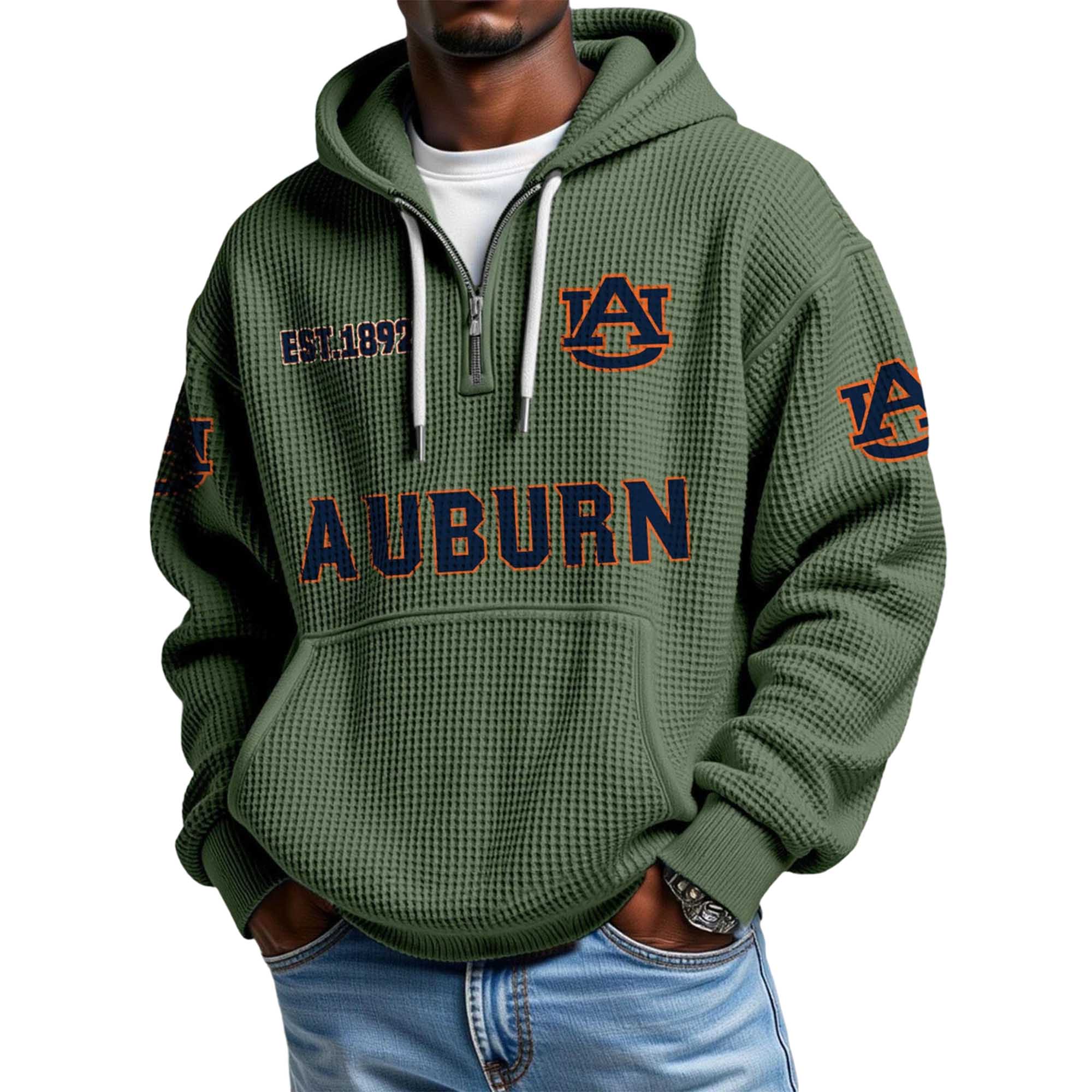 Auburn EST 1892 Quarter Zip Waffle Hoodie 3 Auburn EST 1892 Quarter Zip Waffle Hoodie 3