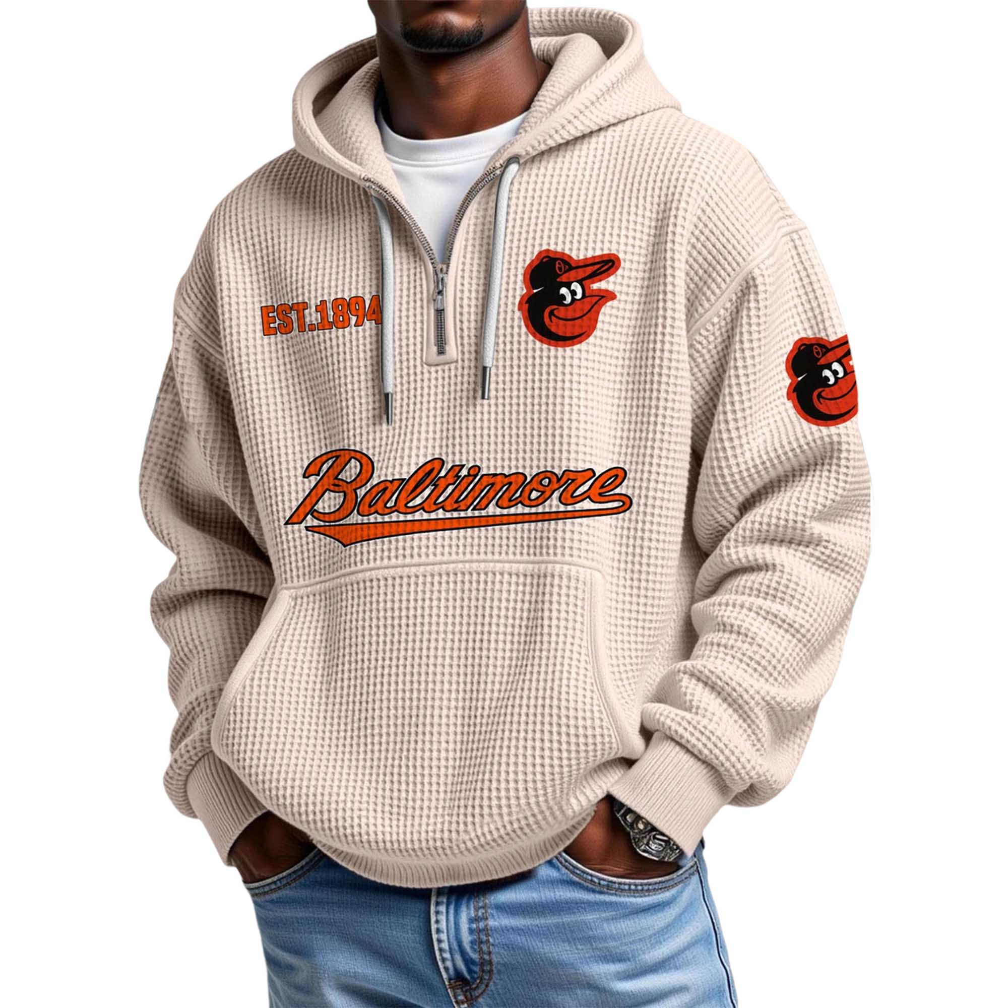 Baltimore EST 1894 Waffle Quarter Zip Hoodie 3 Baltimore EST 1894 Waffle Quarter Zip Hoodie (5)