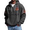 Bengals EST 1967 Quarter Zip Waffle Hoodie 11 Bengals EST 1967 Quarter Zip Waffle Hoodie (1)