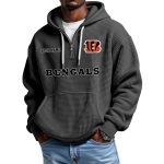 Bengals Personalized Quarter Zip Waffle Hoodie